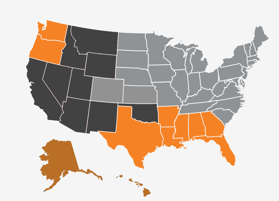 Unites States territory map